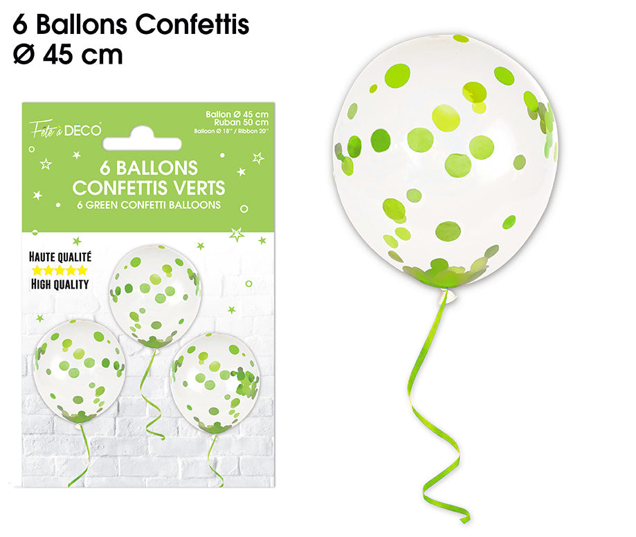 6 Ballons Confettis