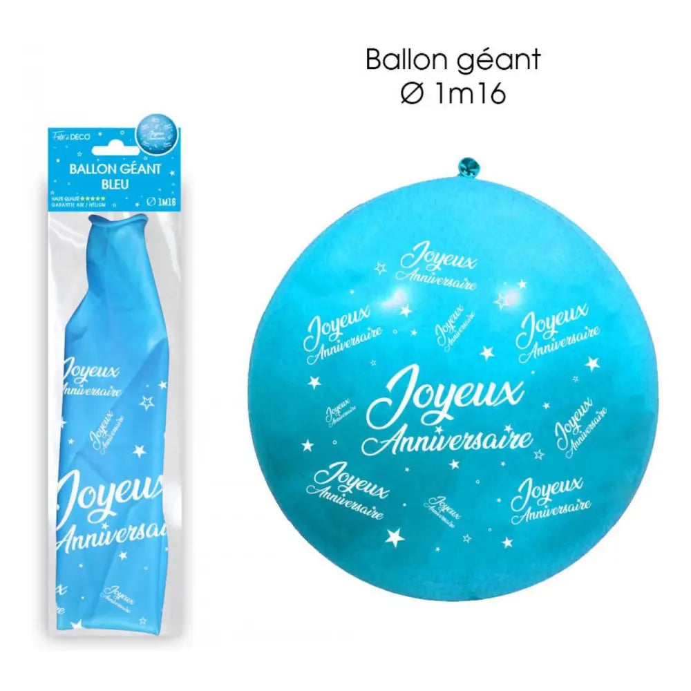 Ballon Géant Joyeux Anniversaire - Bleu