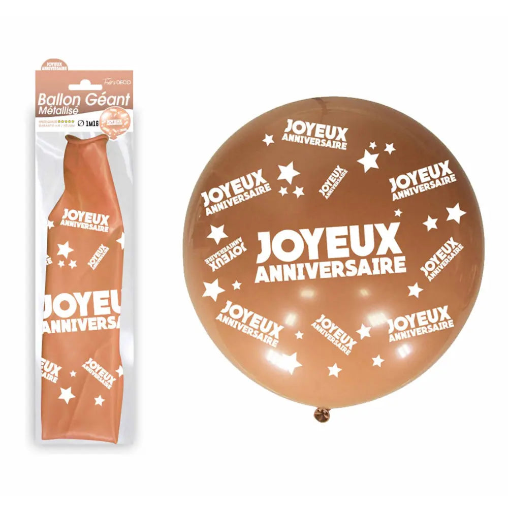 Ballon Géant Joyeux Anniversaire - Cuivre
