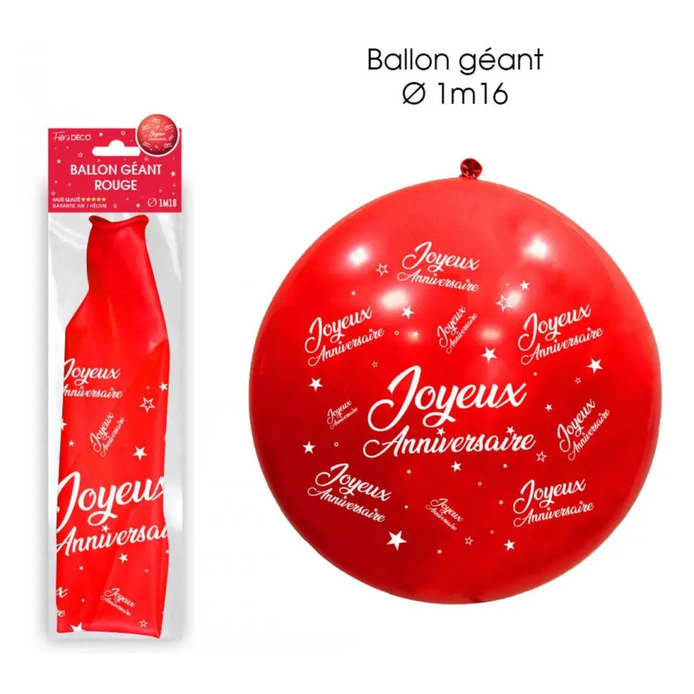 Ballon Géant Joyeux Anniversaire - Rouge