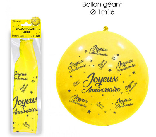 Ballon géant Joyeux Anniversaire - Couleur : Rouge