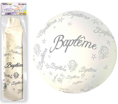 Ballon géant "Baptême" blanc