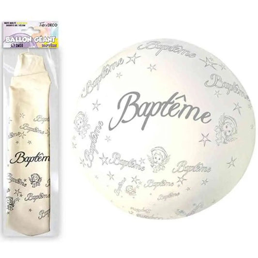 Ballon géant "Baptême" blanc - Ø 1,16 m