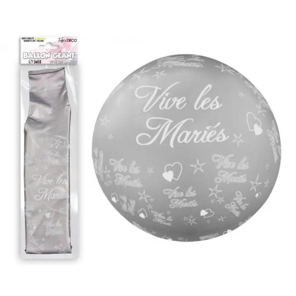 Ballon Géant "Vive les Mariés" - Argent