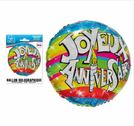 Ballon Holographique Joyeux Anniversaire