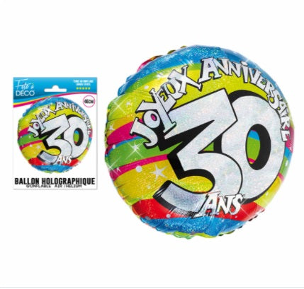 Ballon Holographique 30 Ans