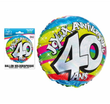 Ballon Holographique 40 Ans