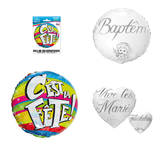 Ballon métallique "Baptême"