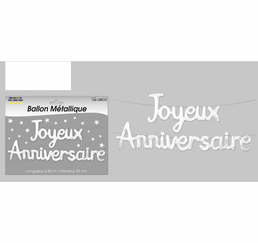 Ballon métallique Joyeux Anniversaire Couleur