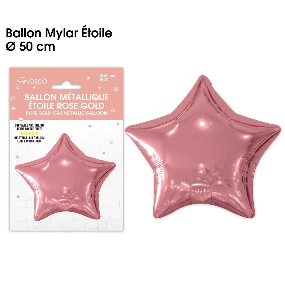 Ballon Alu Etoile 50cm - Rose Gold
