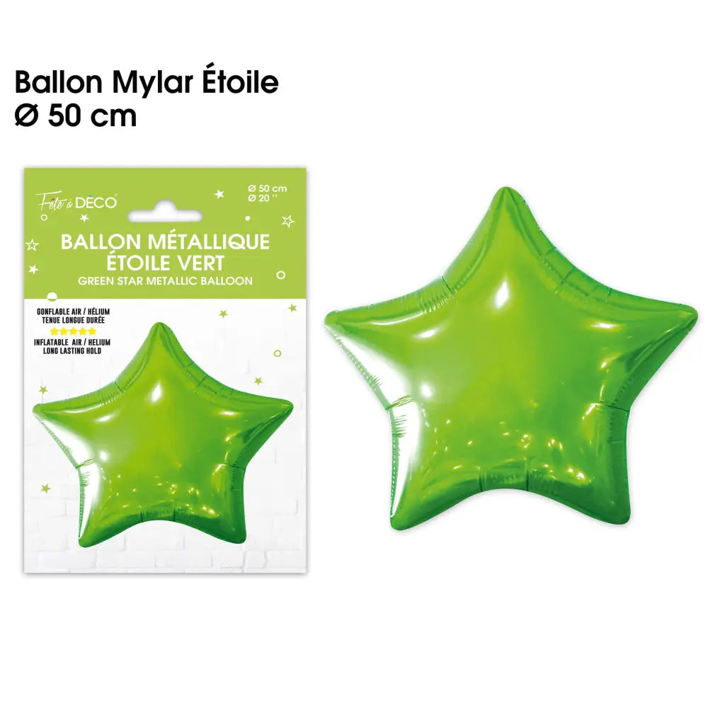 Ballon Alu Etoile 50cm - Vert