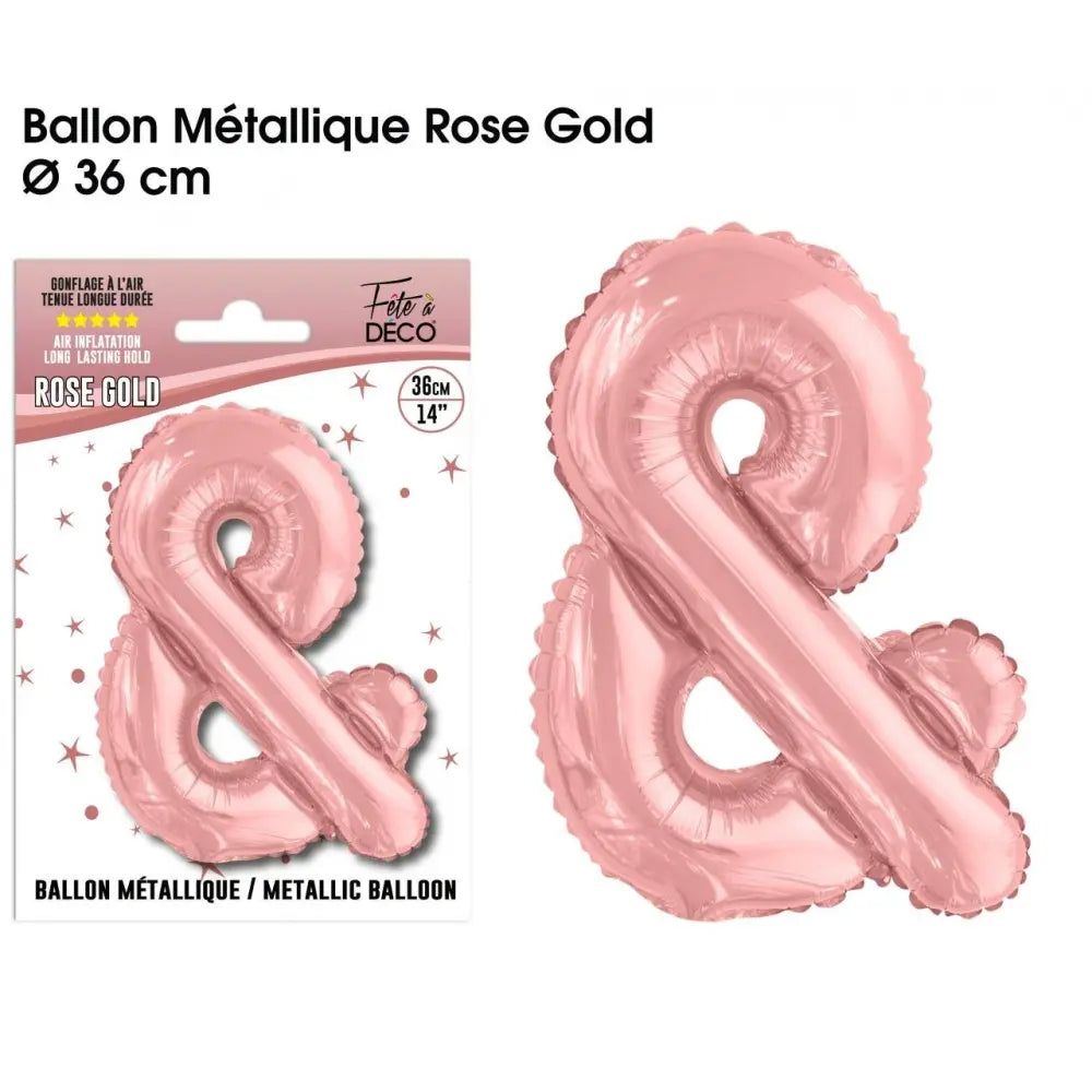 Ballon métallique Rose Gold Lettres et Symboles - &