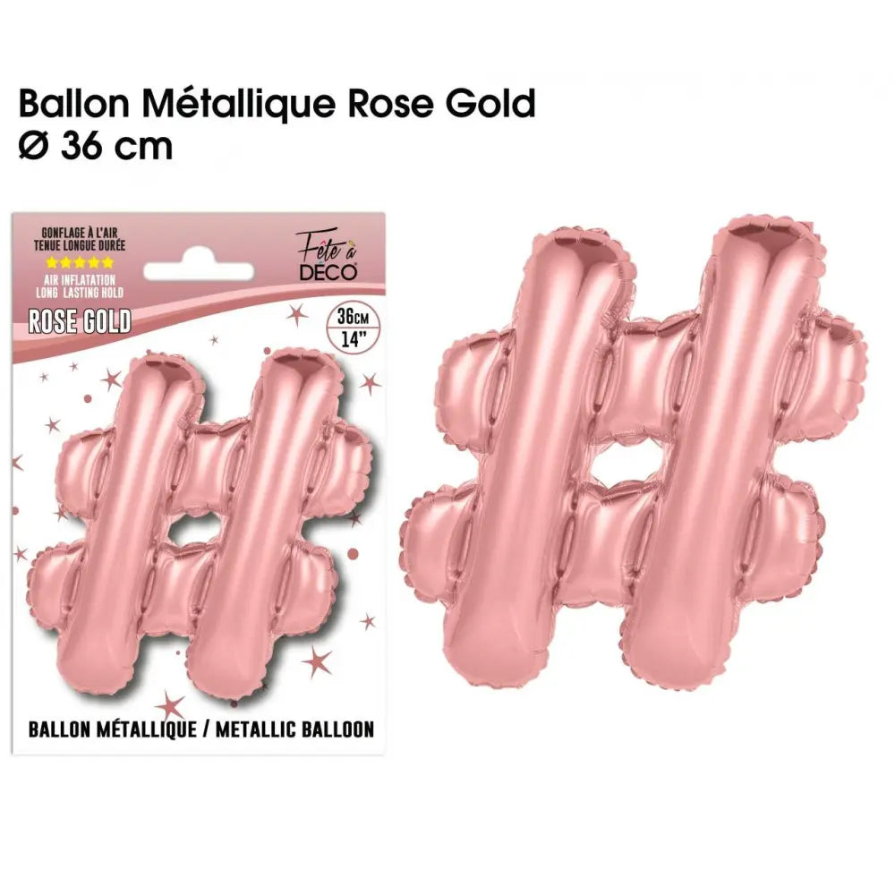 Ballon métallique Rose Gold Lettres et Symboles - #