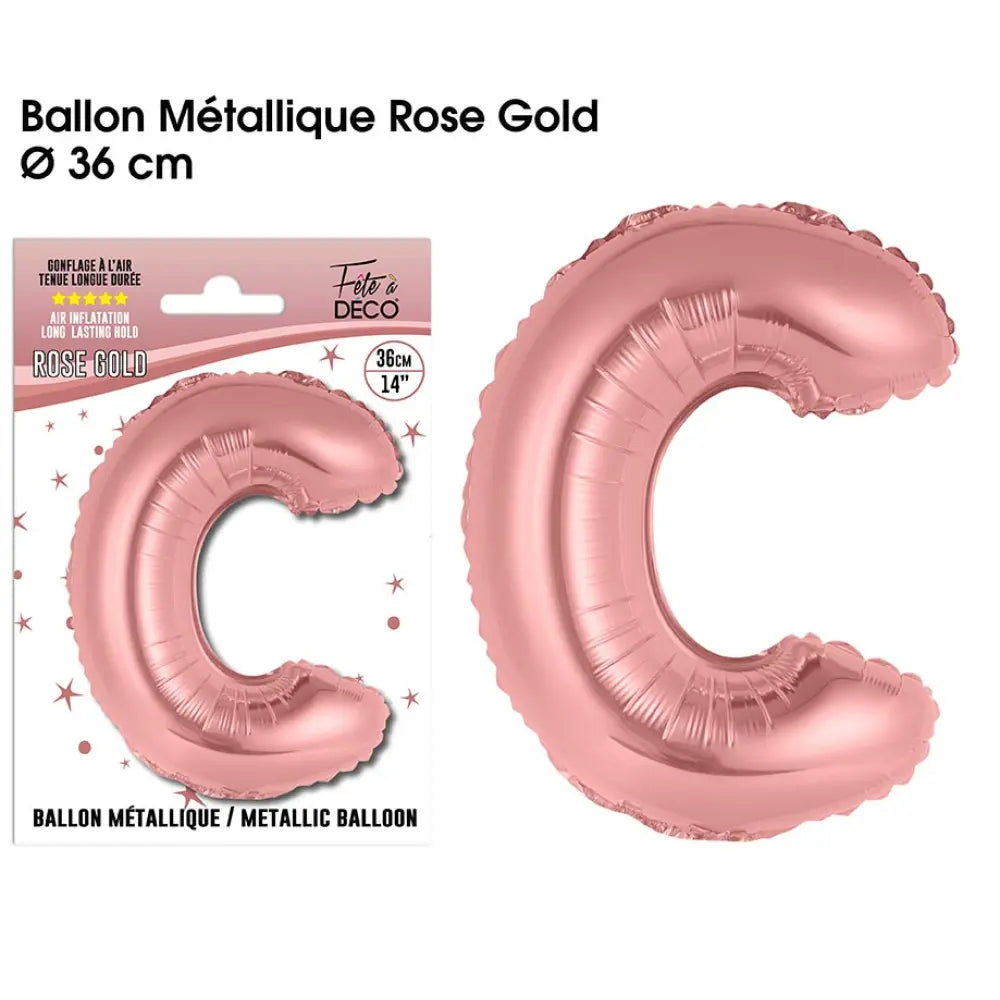 Ballon métallique Rose Gold Lettres et Symboles - C