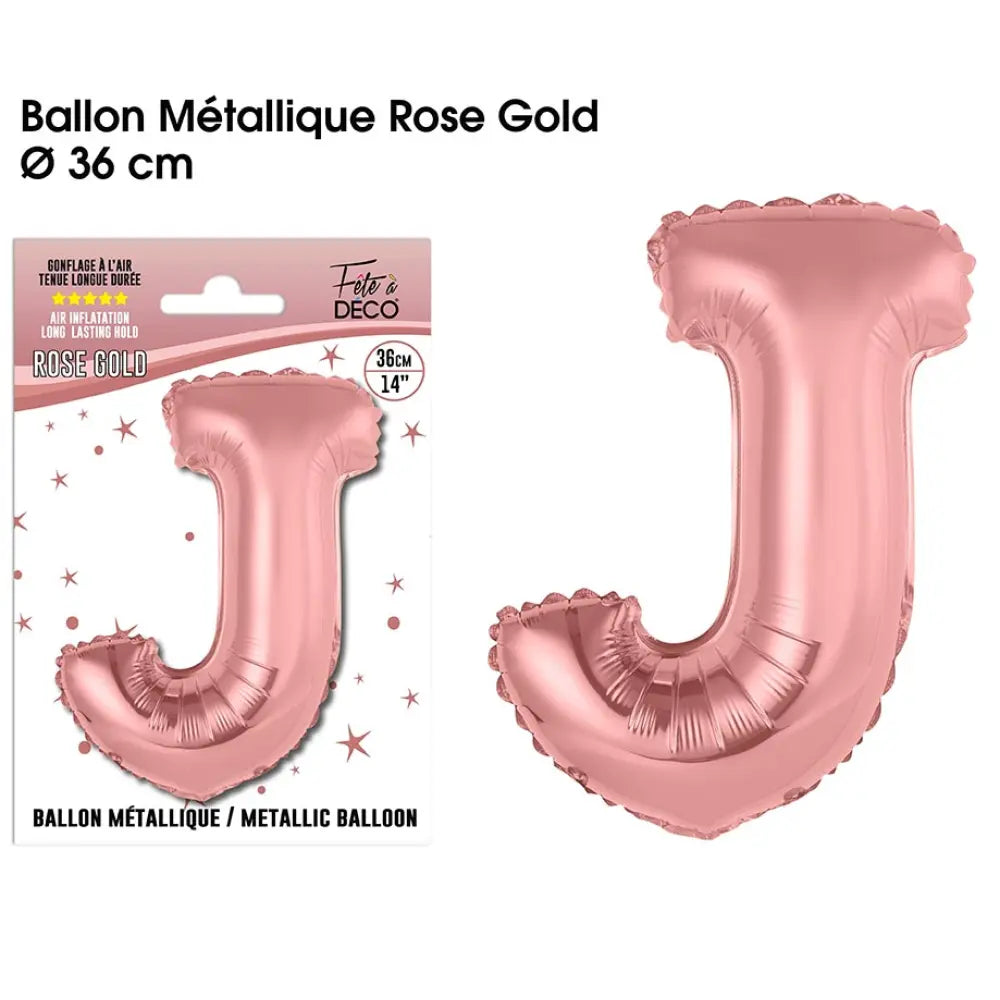 Ballon métallique Rose Gold Lettres et Symboles - J