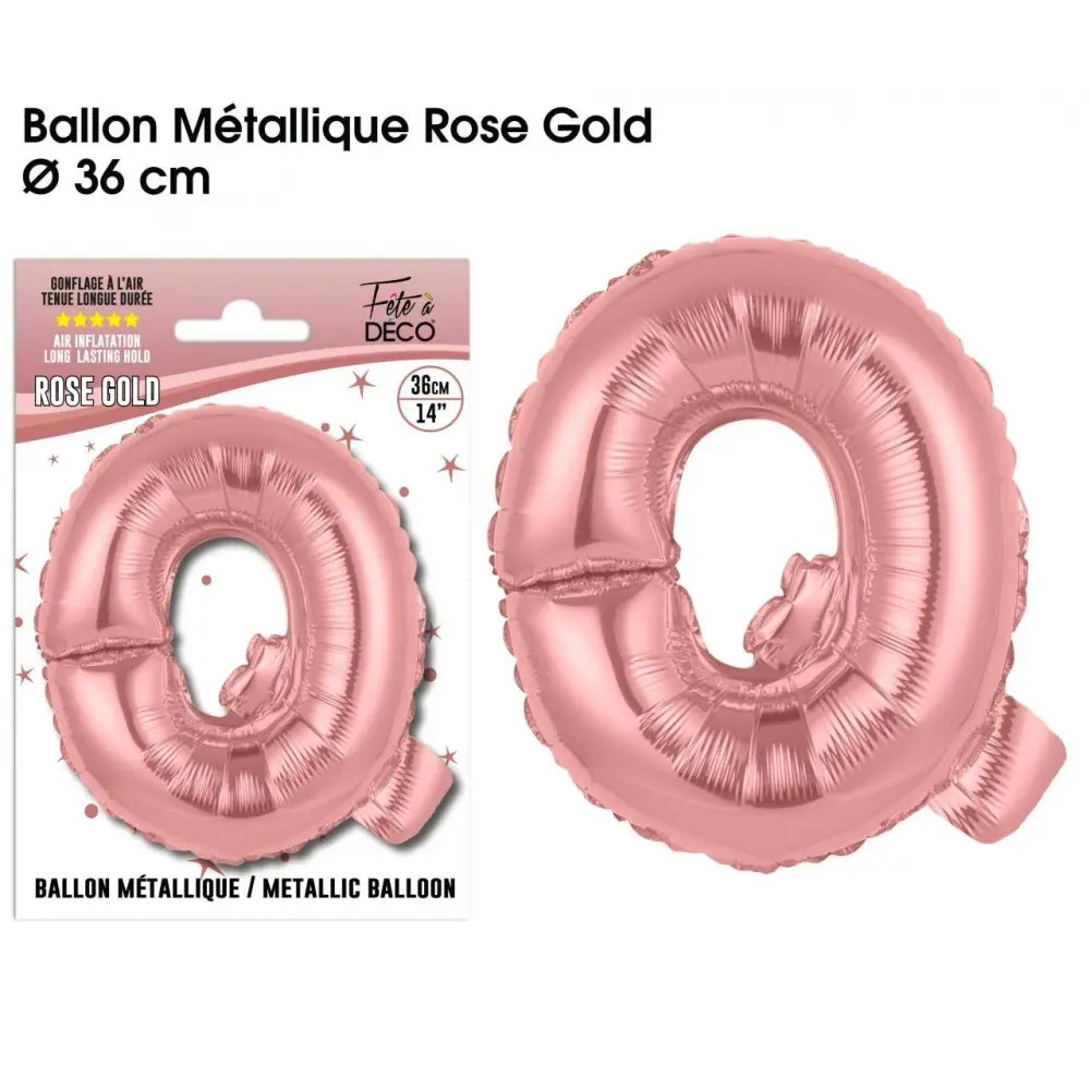Ballon métallique Rose Gold Lettres et Symboles - Q