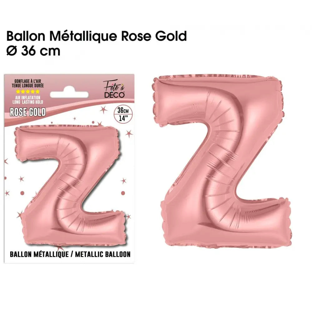 Ballon métallique Rose Gold Lettres et Symboles - Z