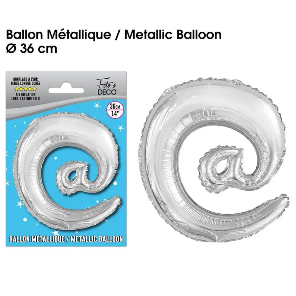 Ballon Métallisé Argent 36cm - @