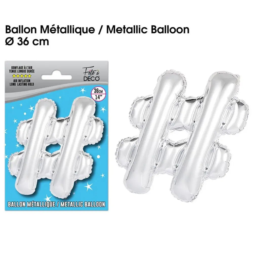 Ballon Métallisé Argent 36cm - #