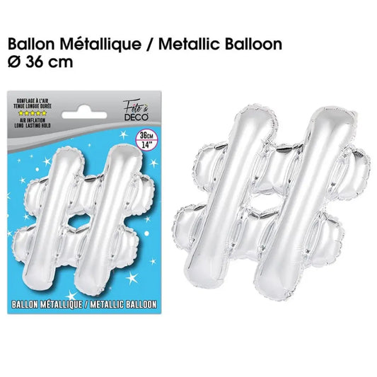 Ballon Métallisé Argent 36cm - #