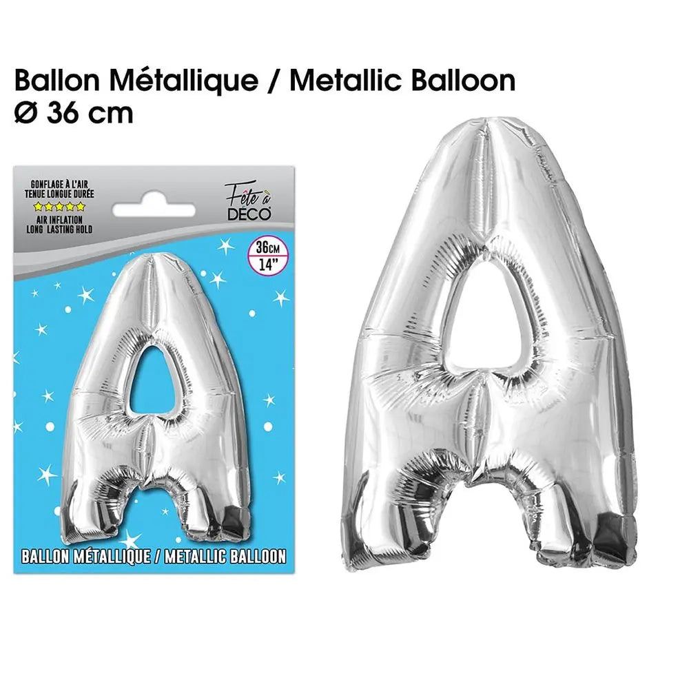 Ballon métallique Argent Lettres et Symboles