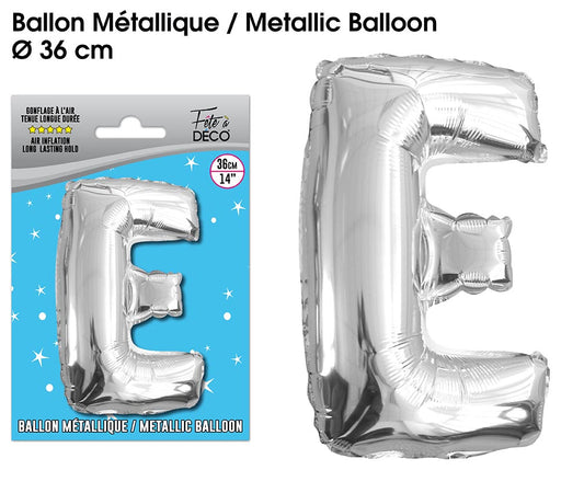 Ballon métallique Argent Lettres et Symboles