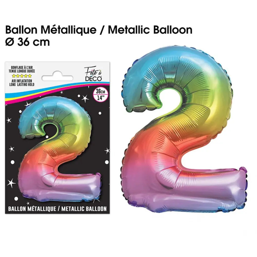 Ballon Métallique Multicolore - 36cm : 2