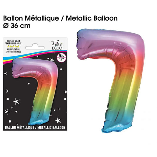 Ballon Métallique Multicolore - 36cm : 7