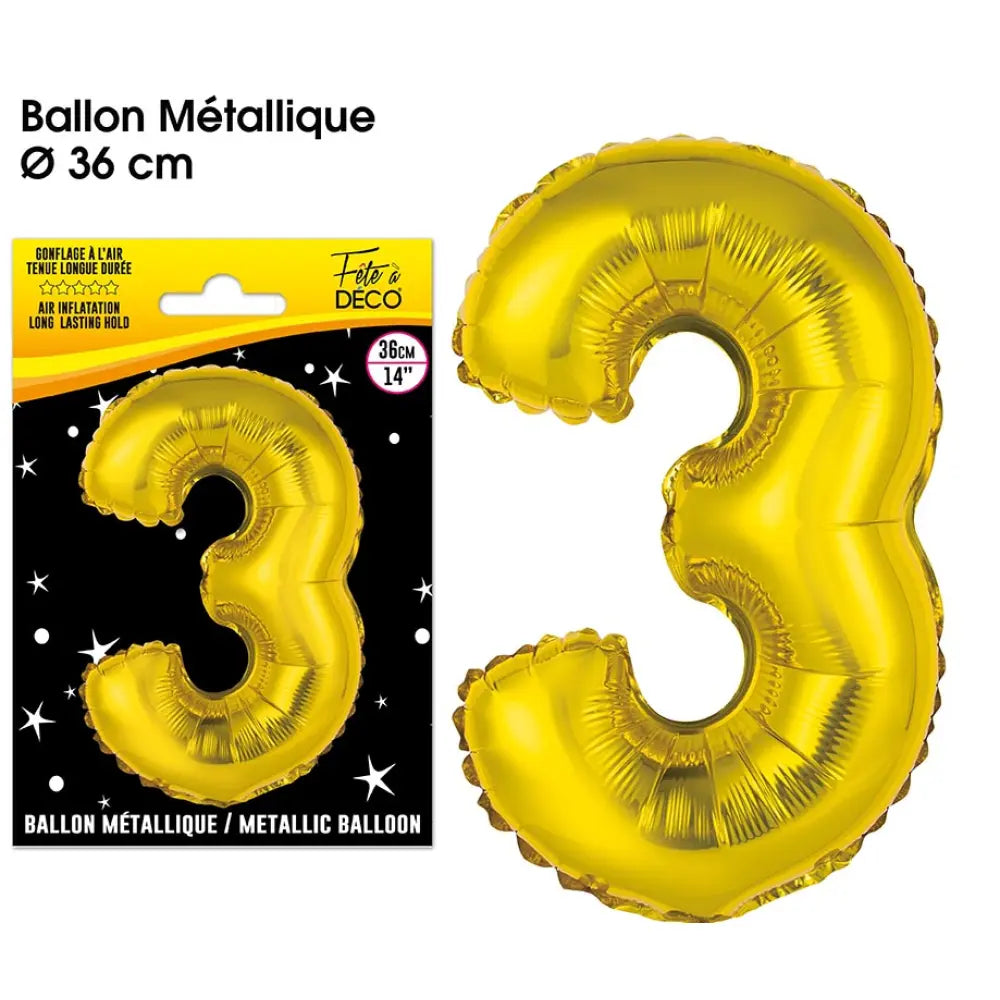Ballons Alu 36cm - Or - 3