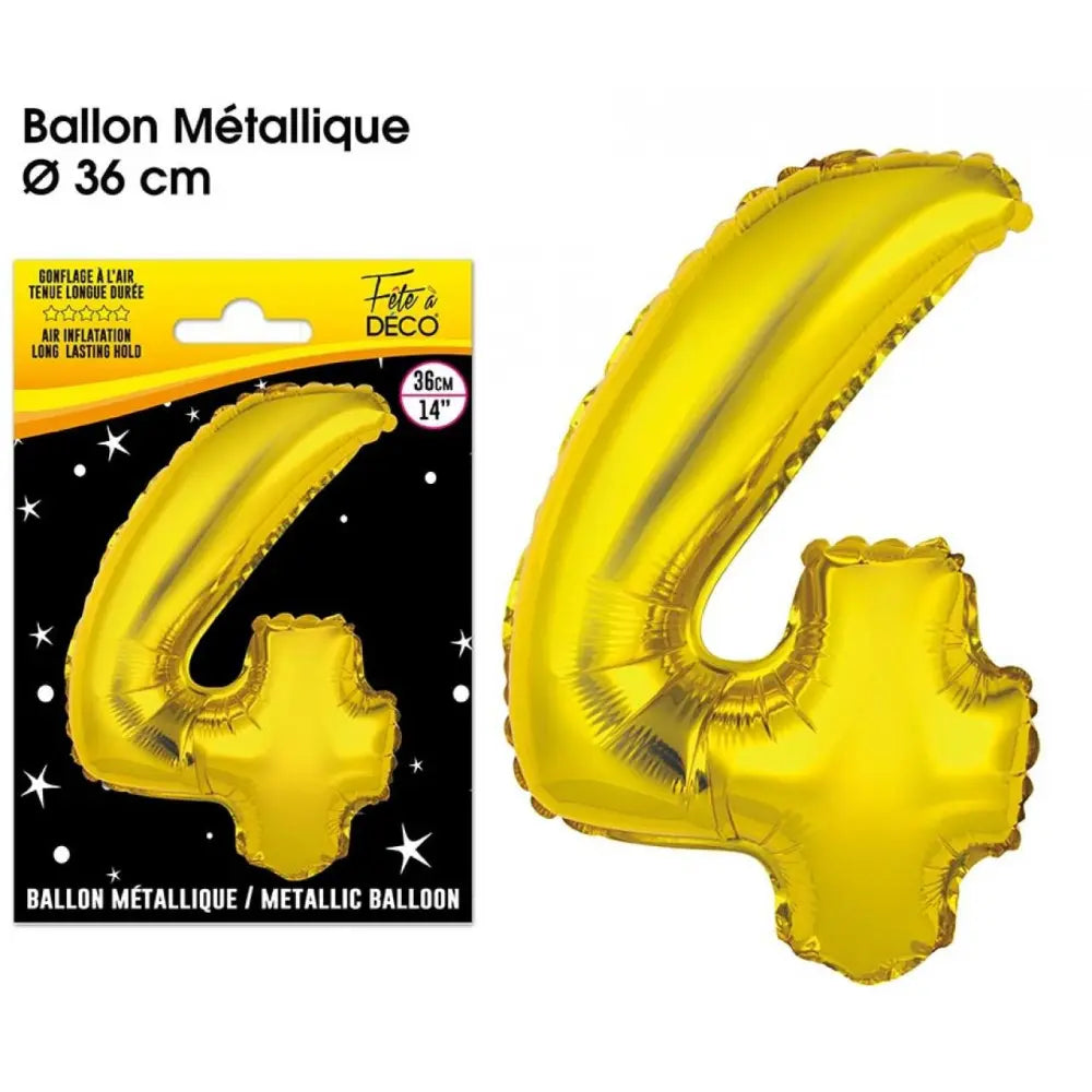 Ballon Métallique OR Chiffre - 36cm : 4
