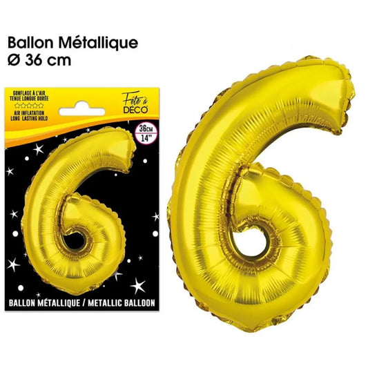 Ballons métalliques OR - 36cm : 6