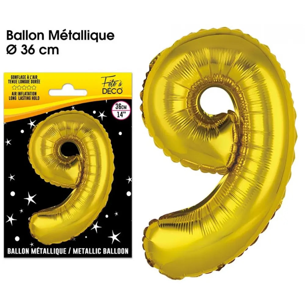 Ballons métalliques OR - 36cm : 9