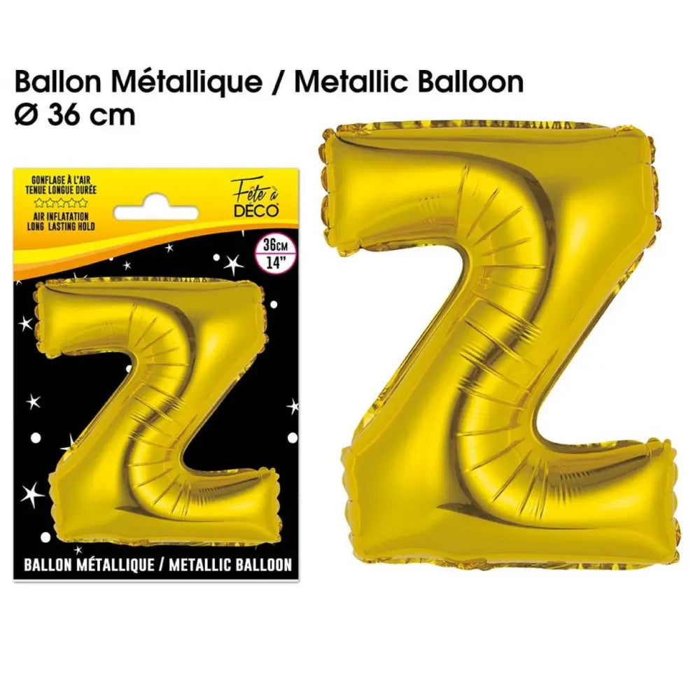 Ballon Métallique OR Lettre - 36cm : Z