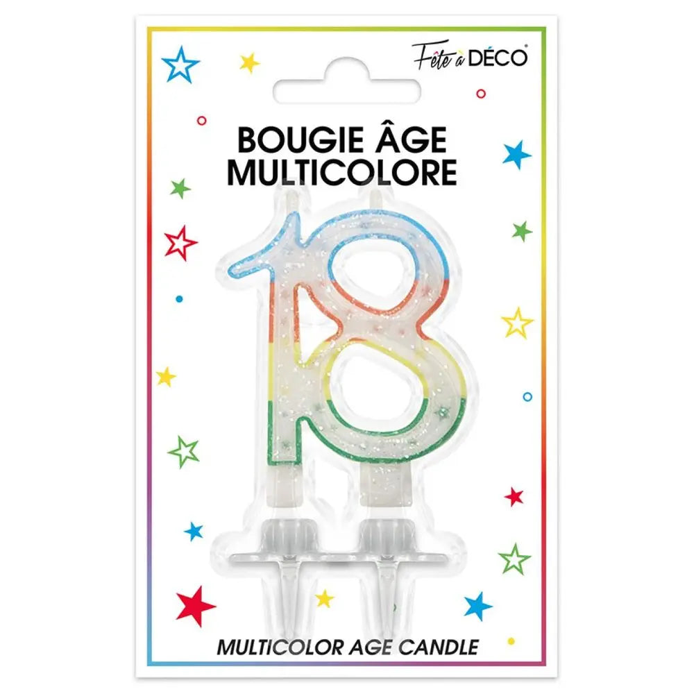 Bougie "18" - Multicolore