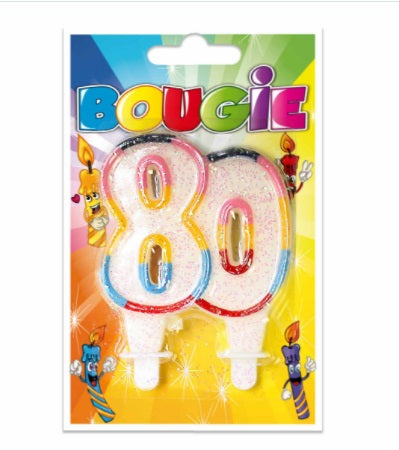 Bougie chiffre 80