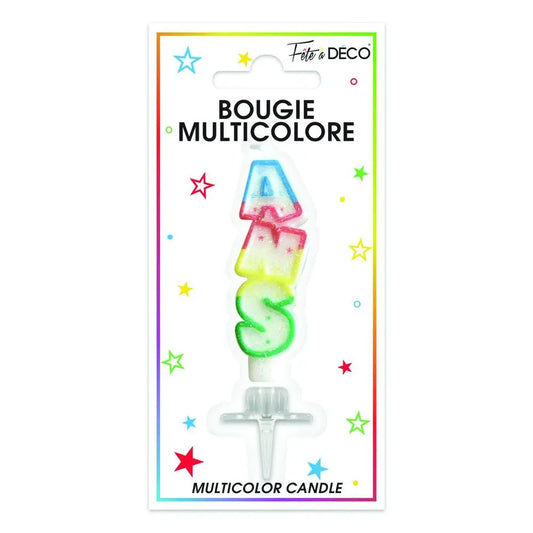 Bougie ''ANS'' - Multicolore
