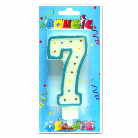 Bougie Géante ''7'' - Bleu