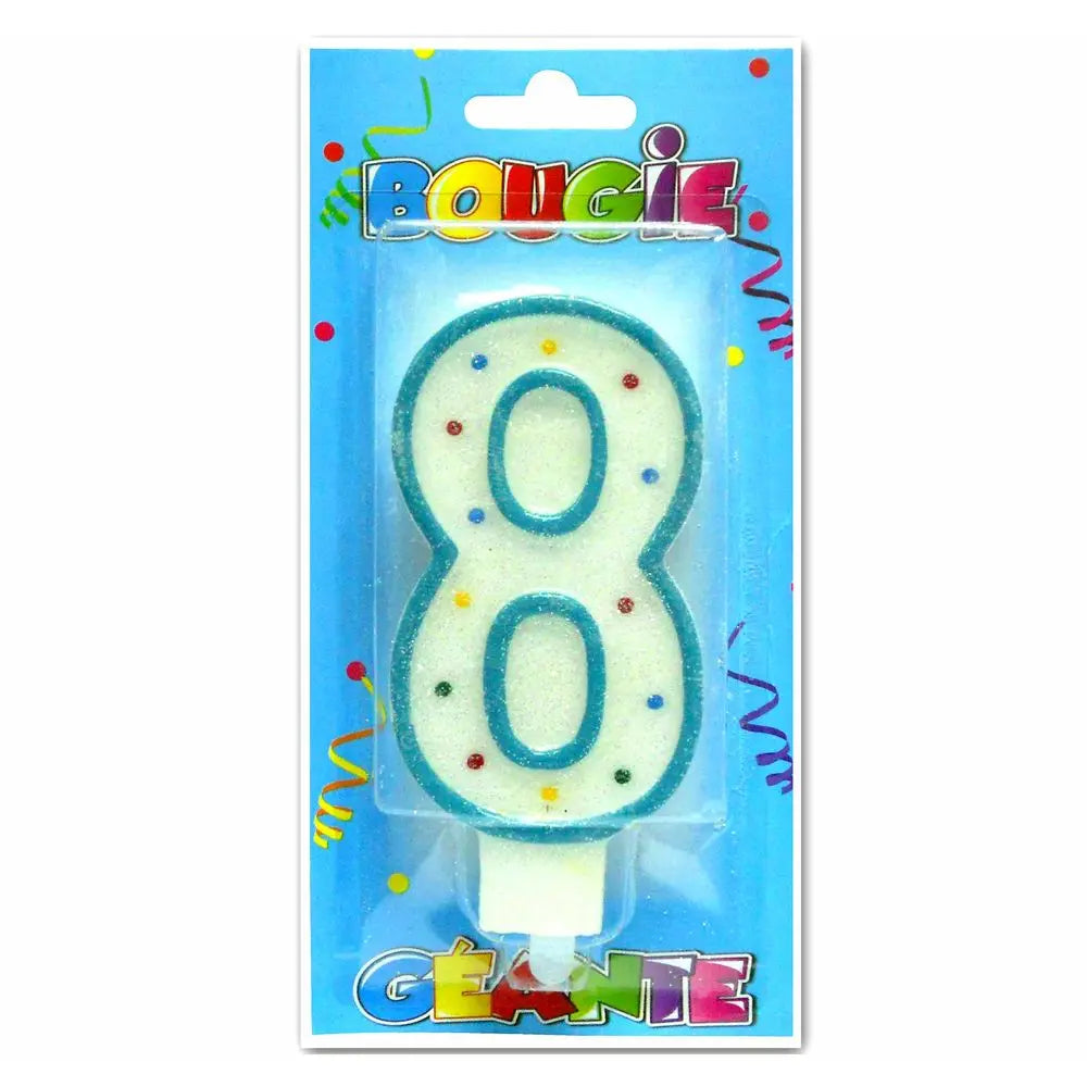 Bougie Géante ''8'' - Bleu