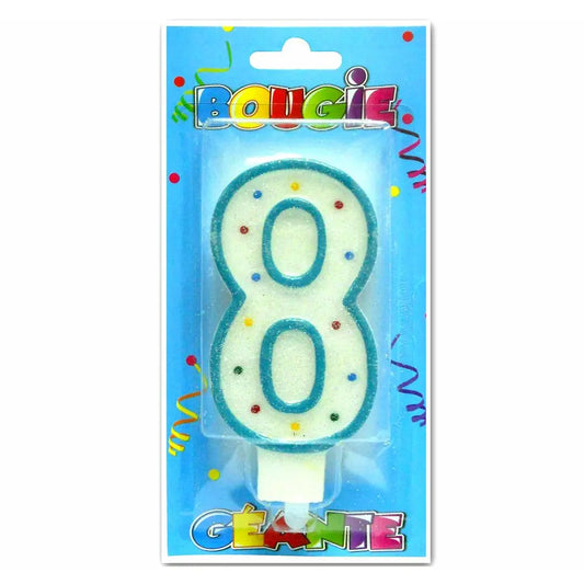 Bougie Géante ''8'' - Bleu