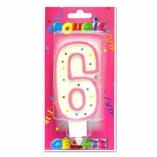 Bougie Géante ''6'' - Rose