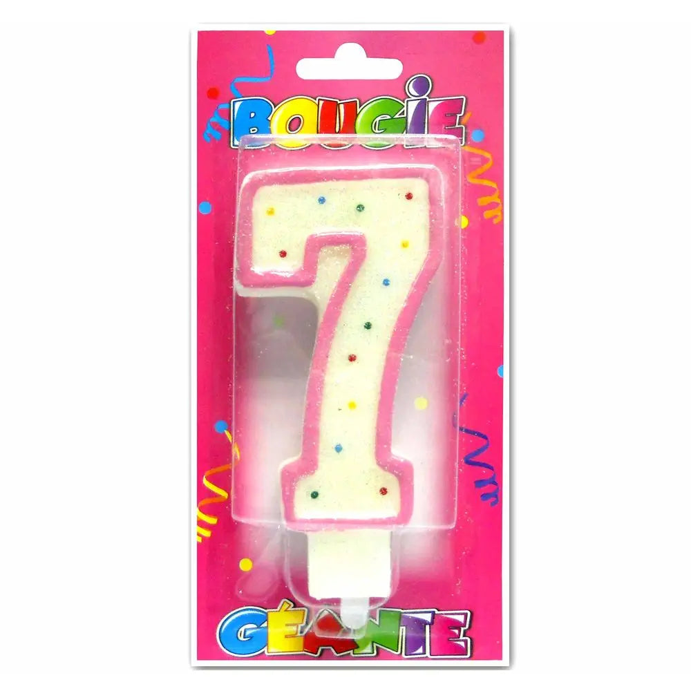 Bougie Géante ''7'' - Rose