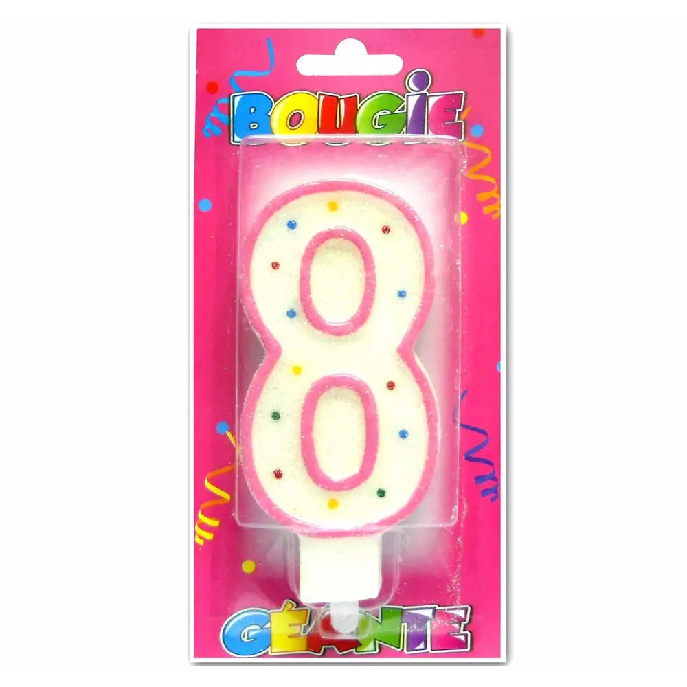 Bougie Géante ''8'' - Rose