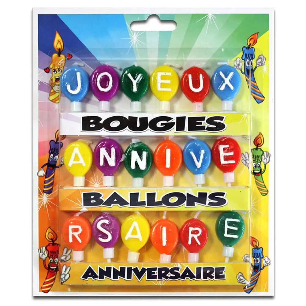 Bougies Ballons "Joyeux Anniversaire"