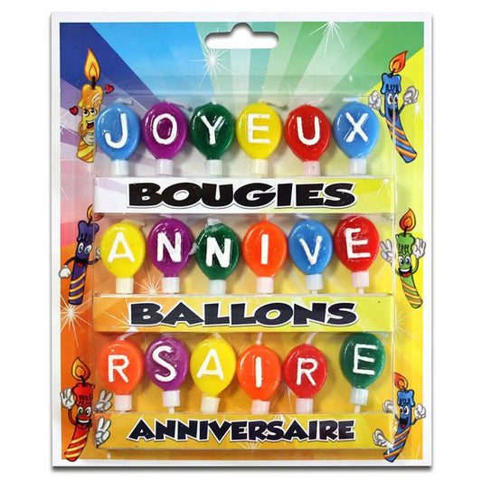 Bougies Ballons "Joyeux Anniversaire"