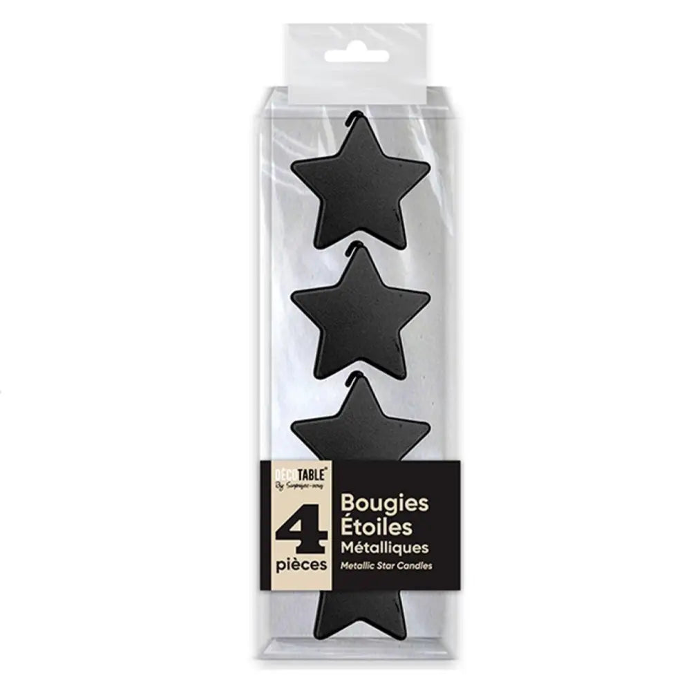 4 Bougies Etoiles - Noir