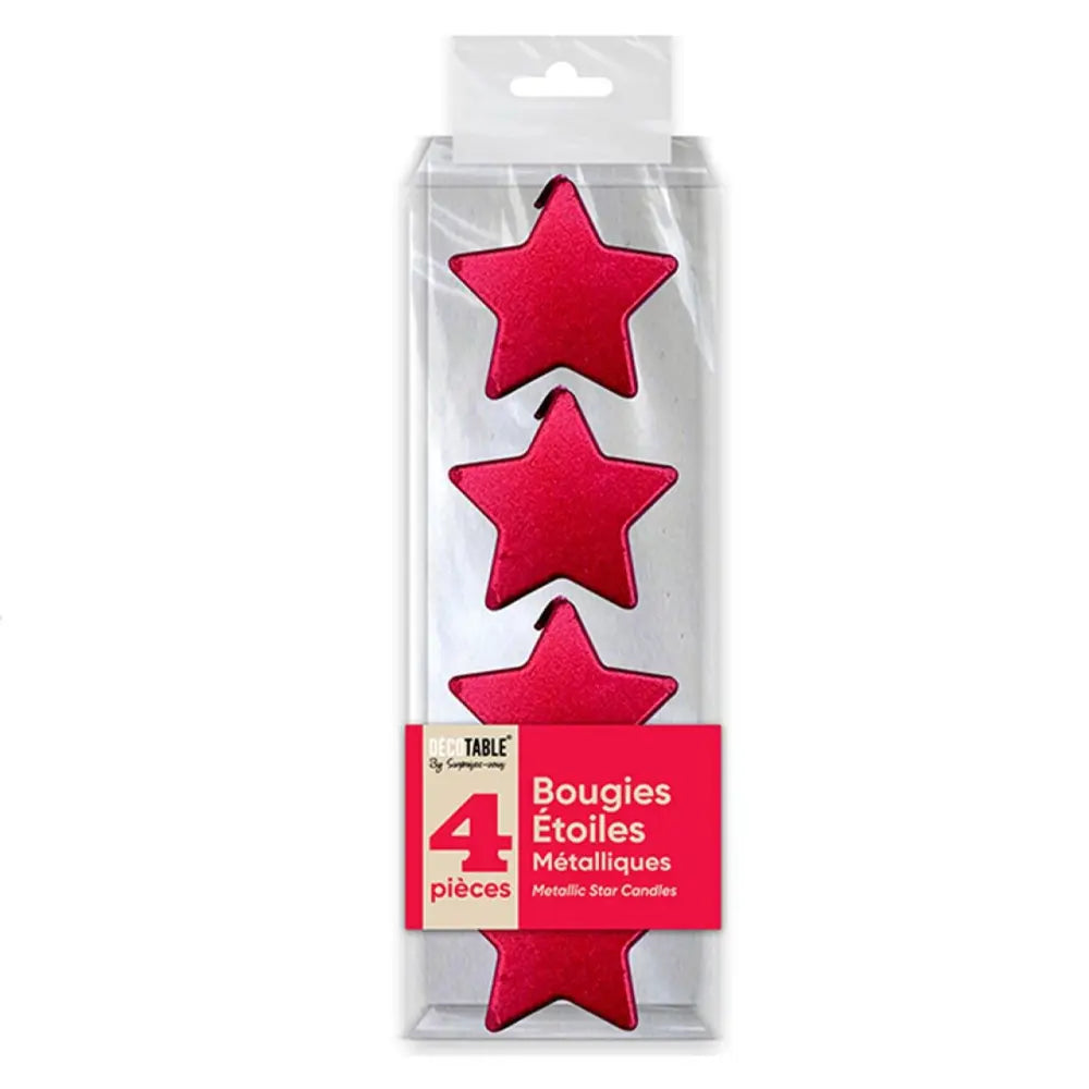 4 Bougies Etoiles - Rouge