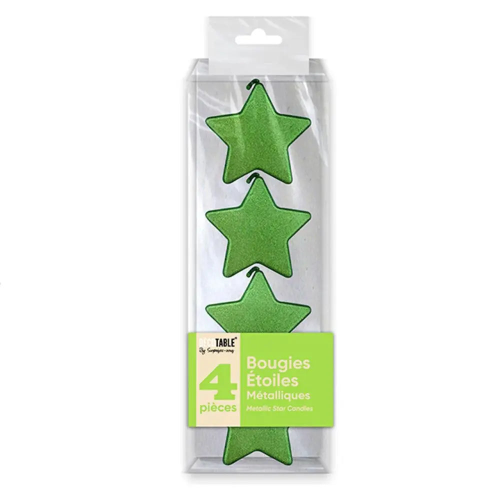 4 Bougies Etoiles - Vert