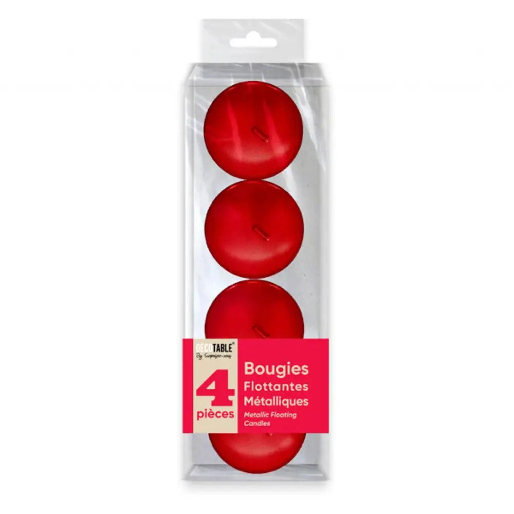 4 Bougies Flottantes - Rouge