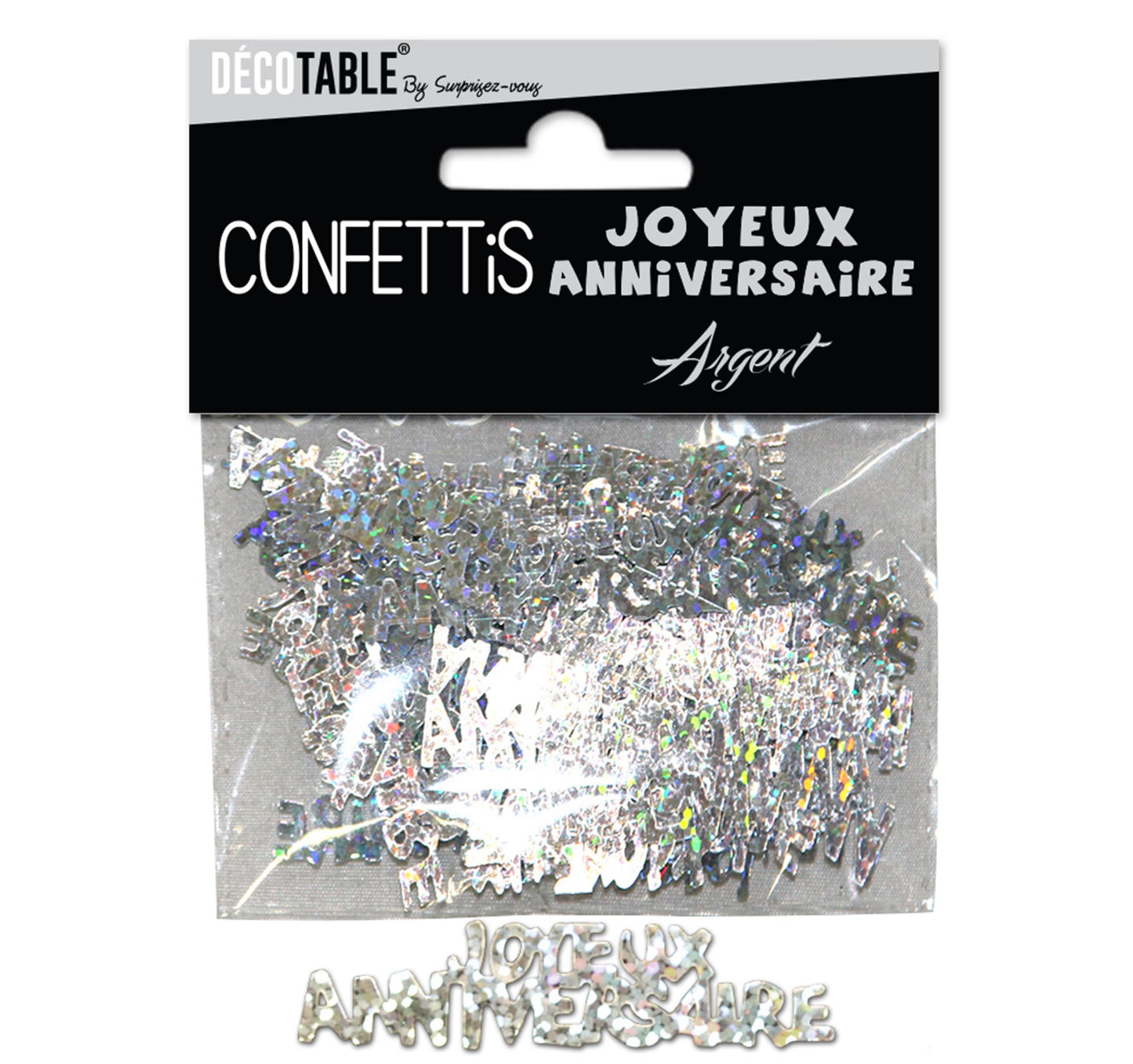 Confettis de Table lettres "Joyeux Anniversaire" Couleur Argent