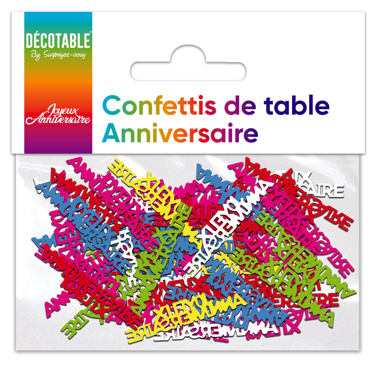 Confettis de Table Multicolore en papier - Tous les évènements de la vie : Joyeux anniversaire